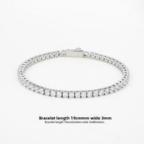 Titanium Steel Tennis Chain Bracelet, Zircon Premium Feeling Full Diamond Single Row Diamond Hip-hop Men's Bracelet Does Not Fade