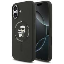 Karl Lagerfeld Silicone Case Karl AND Choupette Ring MagSafe for iPhone 17, black