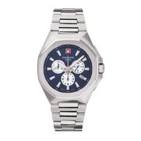 Swiss Alpine Military Typhoon Chrono Stainless Steel Blue Dial Quartz 7005.9135 100M Men's Watch mėlyna