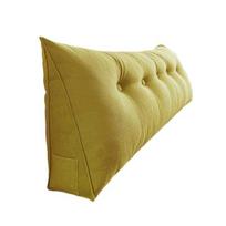 Headboard Wedge Pillow Triangular Headboard Cushion With Side Pocket Bed Bolster Pillow 80cm geltona