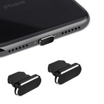 Metalinis dulkių kamštelis Įkrovimo prievado dulkių kamštelis, skirtas iPhone 13 12 11 Pro MAX XS XR XSMA X 8 7 6 Plus SE 2020 12 Mini 5s Telefonų priedai 2PCS juoda