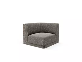 Modulinės sofos dalis - kampas, Miley, 1 sėdynė, 90x90x70, pilka