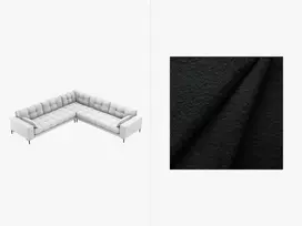 Kampinė sofa Boucle, Mamaia, 6 sėdimos vietos, 256x256x75, juoda