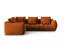 Velvet modulinė kampinė sofa - kairė, Bloom, 3 sėdimos vietos, 316x216x95, terakota