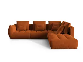 Velvet modulinė kampinė sofa - dešinė, Bloom, 4 sėdimos vietos, 316x310x95, terakota