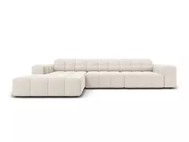 Velvet kampinė sofa - kairė, Jennifer, 4 sėdimos vietos, 284x166x70, šviesiai smėlio spalvos