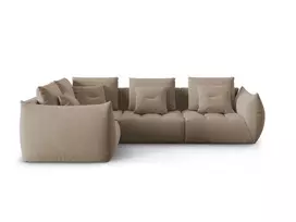 Velvet modulinė kampinė sofa - kairė, Bloom, 3 sėdimos vietos, 316x216x95, šviesiai ruda
