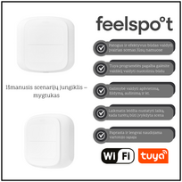 Išmanusis scenarijų jungiklis – mygtukas Feelspot FS-WSW01W Wi-Fi, Tuya