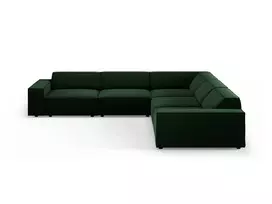Velvet modulinė u formos kampinė sofa, Jodie, 6 sėdimos vietos, 287x287x70, butelio žalia