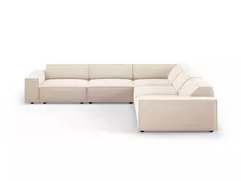 Velvet modulinė u formos kampinė sofa, Jodie, 6 sėdimos vietos, 287x287x70, šviesiai smėlio spalvos