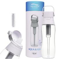 „Aqualogis Aqua&Go“ vandens buteliukas su filtru – 500 ml, baltas
