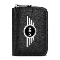 Odinė piniginė vairuotojo pažymėjimui, ID kortelei, banko kortelėms. Automobilio stilius BMW Mini Cooper F54 F55 F56 R56 R60 SONE Roadster Clubman Coupe juoda