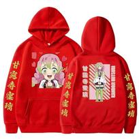 Rudens Hoodies Anime Kanroji Mitsuri Ilgomis Rankovėmis Y2k Drabužiai Spausdinta Palaidinė Moteriška Laisva Anime Hoodie S
