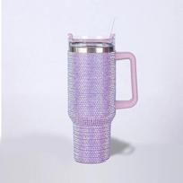 Naujas 40oz termoso puodelis su rankena, puoštas kalnų krištolu, puodelis-termosas, izoliuotas kavos butelis, automobilinės termosos flaskos, išlaiko šaltį ir ledą