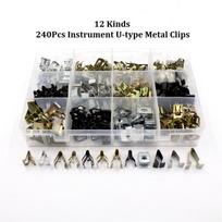 240pcs Mixed U-Type Metal Clips Car Console Instrument Panel Dash Trim Retainers