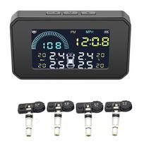 Wireless TPMS OBD2 HUD Solar Tire Pressure Monitoring System w/4 Internal Sensor