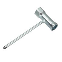 Žvakės raktas 13mm ir 19mm Nerūdijančio plieno raktas benzininiams pjūklams ir krūmapjovėms Sodo technikos raktas round 14x17mm sidabras