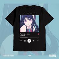 Idol Yoasobi Music Oshi No Ko Aqua Aqua Ruby Ai Hoshino Waifu T-shirt Anime Manga Japanese DJA Cloth, Top for Women S
