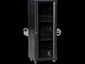 Q Lantec SS-36U-600-600-01-C 36U 600x600 spintelė, stiklinės priekinės durys, juoda
