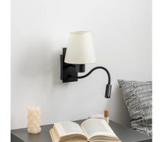 Brilagi - LED sieninis šviestuvas NUBILA 1xE27/25W/230V + LED/3W juoda/kreminė