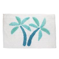 Baltos spalvos/mėlynos spalvos vonios kilimėlis 50x80 cm Palm Trees – Rex London