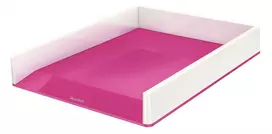 Dokumentų lentynėlė Leitz Wow Dual, A4, plastikinė, baltos/rožinės spalvos