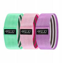 Pasipriešinimo gumų rinkinys 4FIZJO Hip Band, medžiaginės, 3 vnt, 5-20 kg, treniruoklis kojoms, sėdmenims, fitness treniruotėms, reabilitacijai