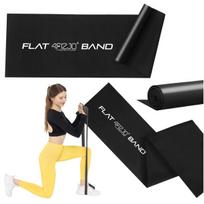 Reabilitacinė gumos juosta 4fizjo Flat Band 2m, 12-15 kg, juoda