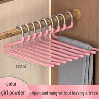 10-Pack Stainless Steel Goose-neck Pant Hangers: No-Marks, Z & S-Shaped with Clips.