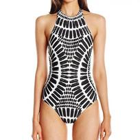 XXL Large Size Swimwear One Piece Swimsuit Women 2023 High Neck Monokini Bandage Bathing Suit Halter Bodysuit Bather Beachwear S