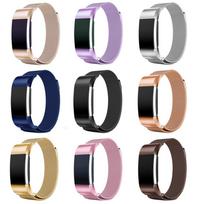 Magnetinis milanietiškas kilpinis dirželis Fitbit Charge 2 pakeičiamas nerūdijančio plieno apyrankė laikrodžio dirželis S rožinio aukso spalvos