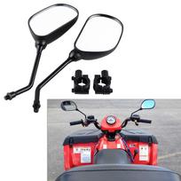 2Pcs Rearview Side Mirrors For Motorcycle ATV Moped Scooter w/ 10mm Thread Hole