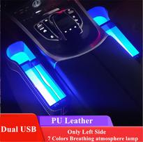 Kairės pusės automobilio sėdynės plyšio laikymo dėžė puodelių laikikliui, 2 spalvotos USB LED lemputės
