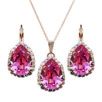Papuošalų rinkinys moterims DiamondSky „Celestial Drop III (Rose)“ su Swarovski kristalais