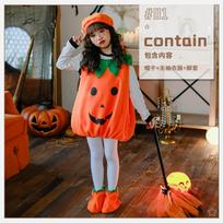 Halloween Pumpkin Costume Children's Costume Pumpkin Baby Sleeveless Children's Costume Stage Performance Costume 90cm