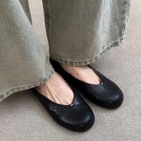 Madingi raudoni apvalaus priekio odiniai baleto bateliai moterims, prekės ženklo dizainas, minkšti seklesni loaferiai, moteriški retro įsispiriami plokščiapadžiai batai su siuvimo detalėmis 35 juoda
