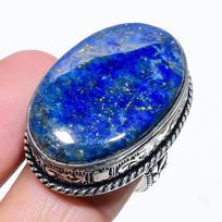 Lapis Lazuli brangakmenio 925 svarų sterlingų sidabro dovanų papuošalas Žiedo dydis 10 blue