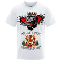 Conor McGregor Tatuiruočių Įkvėptas Juokingas Spaudinys Marškinėliai Vyrams Mada Laisvalaikio Drabužiai Apvalus Kaklas Medvilniniai Marškinėliai Hip Hop Marškinėliai 80498 S