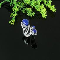Lapis Lazuli Brangakmenis 925 Sterlingas Sidabras Dovana Papuošalas Žiedo Dydis 11.5