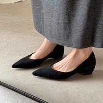 Mada 2025 Nauji Rankų Darbo Natūralūs Suede Žemi Kulniukai Smailus Pirštas Suknelės Batai Moteriški Elegantiški Siurbliai Laisvalaikio Batai Plokščiapadžiai Batai 35 juoda