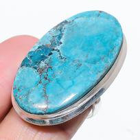 Tibeto turkio brangakmenio 925 svarų sterlingų sidabro dovanų papuošalas Žiedo dydis 8 blue