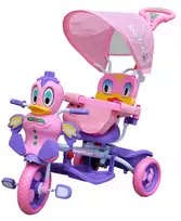 3-wheeled Purple Duck Kids Bike + Sounds + Roof + Barrier + Footrest + Handle + Storage