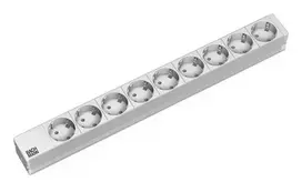 Bachmann 19"-Steckdosenleiste ALU 1HE, 9-fach 35?, grau, 2,0m, ohne Schalter