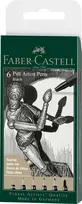 Rašikliai piešimui Faber-Castell Pitt Artist Pen #199, 6vnt (XXS,XS,S,F,M,1.5)