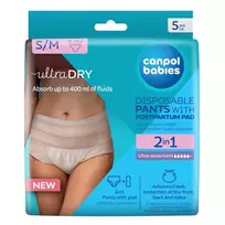 CANPOL BABIES_Kvėpuojančios pogimdyminės kelnaitės 2in1 su įklotu S/M