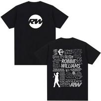 Robbie Williams Rw Tour Albumas Prekės T-shirt Vyrams Moterims Mada Harajuku Trumpomis Rankovėmis T-shirt Vasarinės Apvalia Kaklo Medvilninės Marškinėliai Streetwear 3XL
