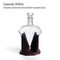 850 ml Deimantinė Vyno Butelis Vyno Rinkinys Kostiumas su Mediniu Pagrindu Viskio Dekanteris Originalumas Barui Namų Ornamentas Dovana