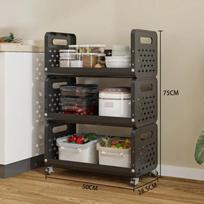 Kitchen Basket Storage Rack Multi-Storey Floor Standing Moveble Trolley Home Fruit Vegetables Moistureproof Practical Small Cart