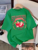 Strawberry Fields Forever Spaudiniai Marškinėliai Moterims Kvėpuojantys Medvilniniai Marškinėliai Hip Hop Laisvi Gatvės Drabužiai Visur Tinkančiais Laisvalaikio Drabužiais L