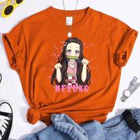 Anime Cosplay Kamado Nezuko Graphic Sport Jogging T Shirt Women's Fashion Anime T-shirts Short Sleeve Shirts Y2k Summer T-shirts M